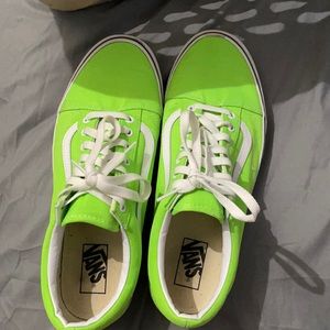 bright green vans size 11 in men, barely worn